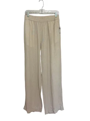 NEW Old Navy High-Waisted Linen-Blend Wide-Leg Pants in Natural Linen - M Tall thumbnail 3