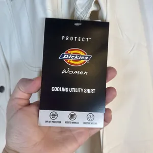 Dickies Women’s Cooling Utility Shirt Temp-iQ Long Sleeve Small Beige Snap NWT thumbnail 10