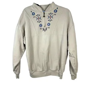 Art Unlimited Vintage Aztec Mayan First Nations Embroidered Zip Sweater Large thumbnail 1