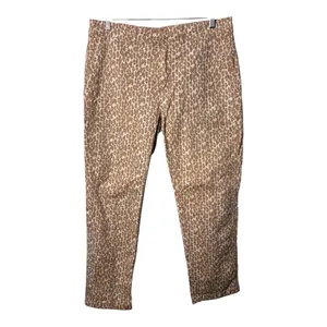 Anthropologie The Wanderer Pants Womens 31 Tan Leopard Print‎ Cotton Linen thumbnail 2