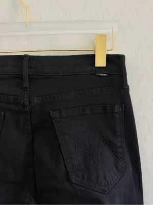 Mother Denim The Rascal Ankle Fray Cropped Straight Jeans in Guilty As Sin Sz 29 thumbnail 7