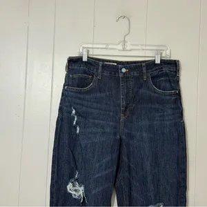 Pilcro The Bow Boyfriend Jeans Anthropologie Dark Wash Distressed Size 31 thumbnail 3