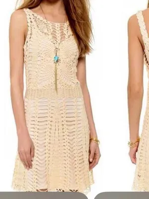 Free People Crochet Dress - Cream Sleeveless Summer Dress thumbnail 2