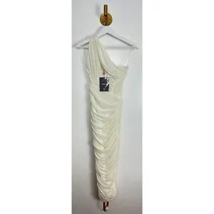 HOUSE OF CB Valentina Asymmetric Cutout One-Shoulder Midi Dress in Ivory XS NWT thumbnail 6