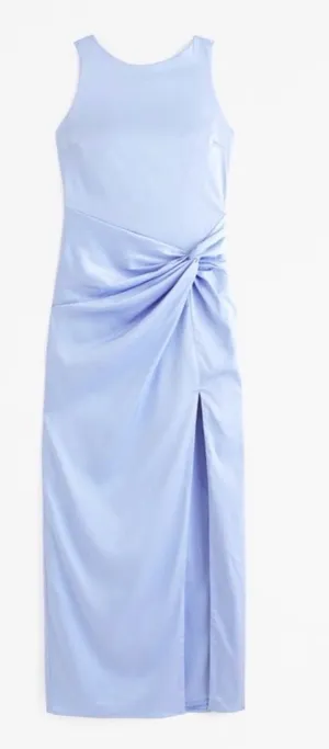 Abercrombie and Fitch Pale Blue Sleveless Maxi Dress with Knot Detail thumbnail 1