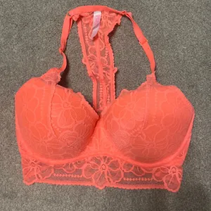 Victoria’s Secret Pink Coral Lace Push Up Padded Bralette Size S (D-DD) thumbnail 1