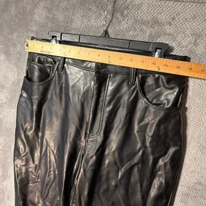 Abercrombie & Fitch The Ankle Straight Ultra High Rise Vegan Leather Pants 12/31 thumbnail 5