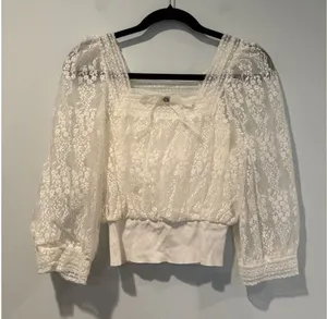 Lace Coquette Top Womens Small** Sheer Dainty Fairy Cottage Romantic Twee Travel thumbnail 1