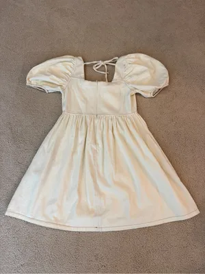 Altar'd State Cream Puff-Sleeve Mini Dress thumbnail 2