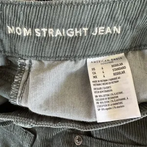 American Eagle Mom Straight Corduroy Pants Size 4 Teal Green 90s Retro Indie thumbnail 8