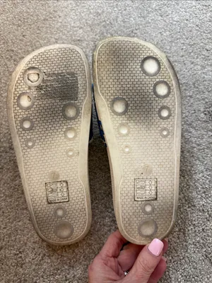 Roller Rabbit White Slides with Blue Monkey Print thumbnail 3