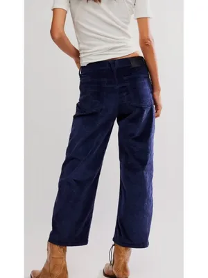 FREE PEOPLE NWT We The Free Deep Trance Dropped Corduroy Jeans / Deep Seas thumbnail 2