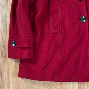 Gallery Pea Coat Womens XL Red Button Up Wool Vintage Inspired Old Money Preppy thumbnail 4