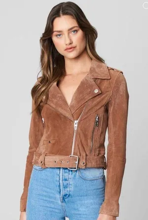 Blank NYC Suede Moto Jacket 100% Leather thumbnail 4