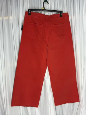 Universal Threads 🆕 Womens High-Rise Wide Leg Jeans Red Ankle Denim Pants Size 16 thumbnail 2