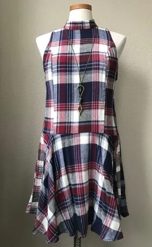 Plaid Mock Dress Size L thumbnail 1