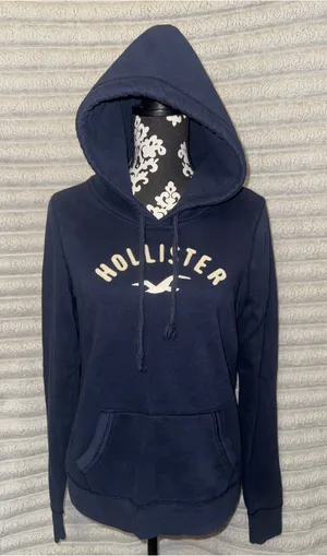 Hollister Navy Blue Pullover Hoodie Size L thumbnail 1