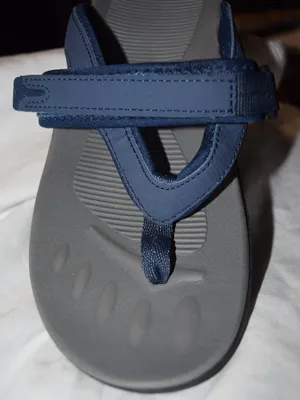 Blue Strappy Sandals, Slide, Thong, Gray Rubber Sole EU38(7-8) thumbnail 2