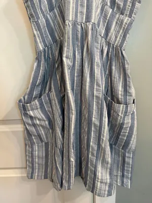 🎉NWT🎉 Roxy Women’s cotton chambray Striped Button up Tie Front small w/pockets thumbnail 6