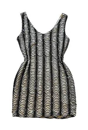 Symphony Vintage Black Sequin Mini Dress Y2K Club Coquette Party Cocktail Going Out thumbnail 1