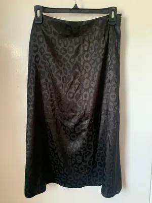 Satin Cheetah Skirt Black thumbnail 4