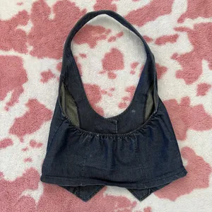 ✨ Y2K Denim Open-Back Vest Top – Ultra Flattering, Rare Find Small ✨ thumbnail 4