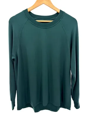 LAKE Pajamas Womens Medium‎ Evergreen Modal Raglan Long Sleeve Loungewear Top thumbnail 1