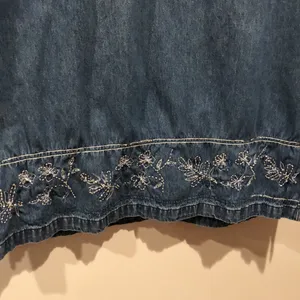 Vintage 90s Y2K Erika Collection Embellished Faded Denim Dress thumbnail 5