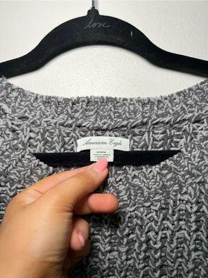 American Eagle Outfitters Gray Marled Crewneck Sweater thumbnail 2