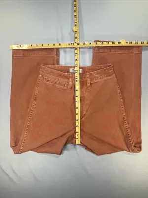 Madewell Emmett Wide Leg Crop Rust Orange Canvas High Rise Pants Size 25 thumbnail 10