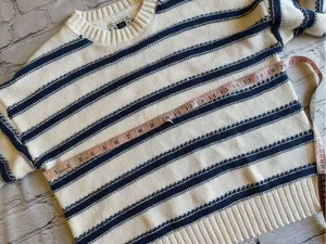 American Eagle Women's Knit Sweater Pullover Nautical Preppy Classic Stripe XS thumbnail 4