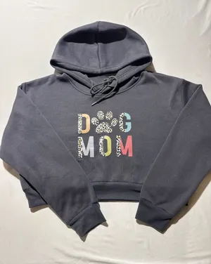 Sassy SHEIN Dog Mom Cropped Hoodie - Size L, 100% Polyester thumbnail 1