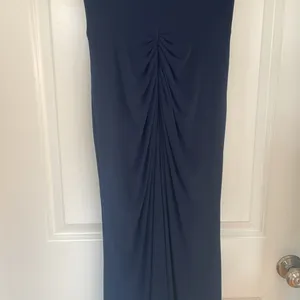 Adrianna Papell Navy Blue V Neck Short Sleeve Stretch Gown Size 4 Formal thumbnail 10