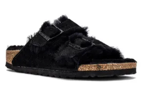 Birkenstock Black Arizona Shearling Sandals Size 6 US $160 thumbnail 1