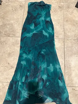 Teal floral bodycon dress Blue thumbnail 4