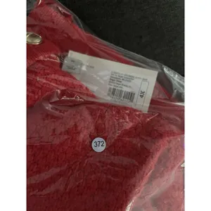 A new day Women’s Red Waffle-Knit Button Front Pocket Cardigan 4X thumbnail 3