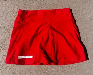 Red athletic skirt built in shorts thumbnail 1