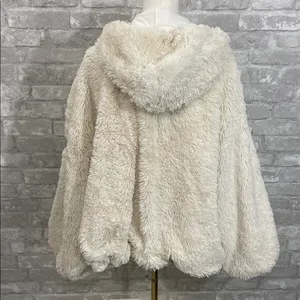 Free People Movement Take a Moment Faux Fur Hooded Jacket in ivory. thumbnail 7
