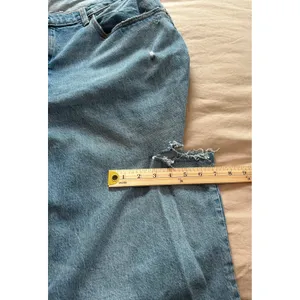 Abercrombie & Fitch Curve Love 90s Baggy Low Rise Distressed Jeans Blue 34 18R thumbnail 7