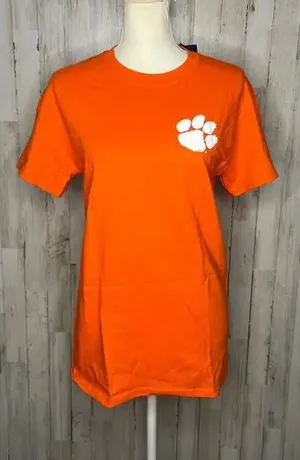 Hanes NWT Clemson Tigers Orange Scenic Back‎ Design Unisex Short Sleeve T-Shirt thumbnail 1