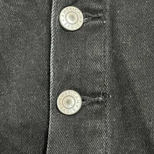 American Eagle Skirt‎ Womens 00 Black Hi Rise A-Line Denim Jean Button Fly thumbnail 2