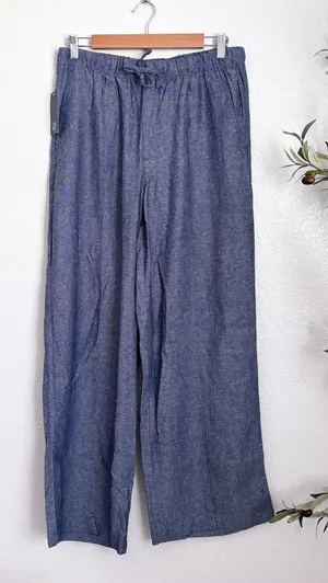 GAP Wide Leg Linen Pull On Pants Medium thumbnail 1