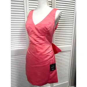 Lulu's Charming Celebration Pink Taffeta Bow Mini Dress Size Medium NWT $79 thumbnail 8