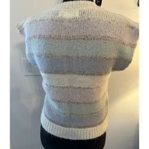 Women's Sweater Vest Button Down Wool Blend Size Medium Vintage Pastel V-neck thumbnail 3