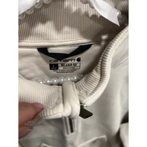 Carhartt Relaxed Midweight Quarter Zip Mock Neck Sweatshirt women's large nwot thumbnail 3
