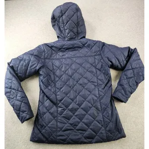 Columbia Copper‎ Crest Jacket SMALL quilted Soft Faux Fur Lined Hooded Navy Blue thumbnail 10