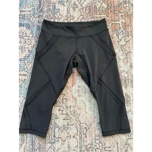 Lululemon Cool To Street Crop Mesh Leggings Black Cropped Active Tights Size 8 thumbnail 8