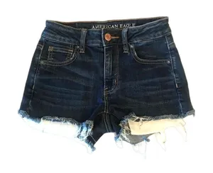American Eagle dark wash Denim hi-rise stretch jean shorts size‎ 0 y2k thumbnail 1