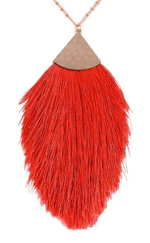 Red thread tassel necklace Red thumbnail 1