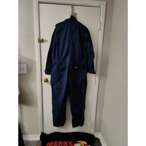 C. E. Schmidt Workwear Jumpsuit Coveralls Navy Blue Zip Pockets Long Sleeve XLR thumbnail 2